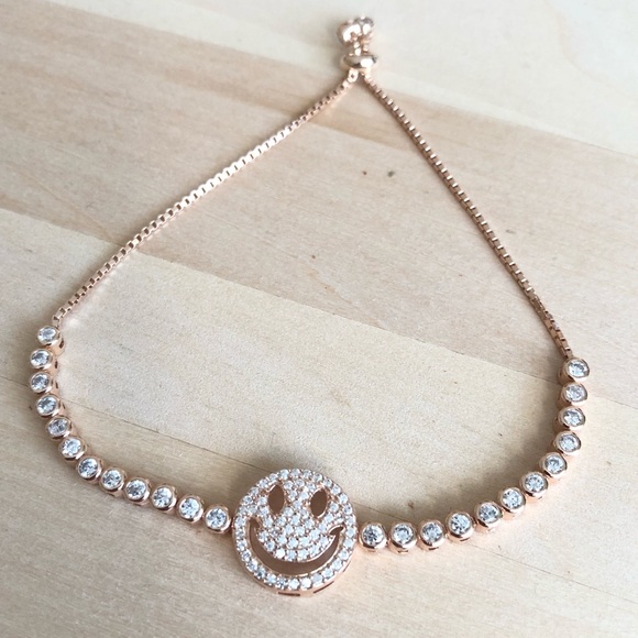 Sterling Silver Gold-tone CZ Adjustable Bracelet - Picture 2 of 4